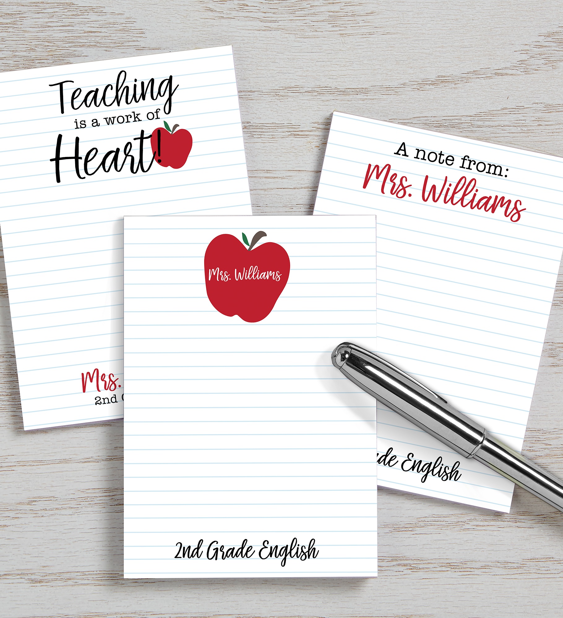 Inspiring Teacher Personalized Mini Notepad Set of 3